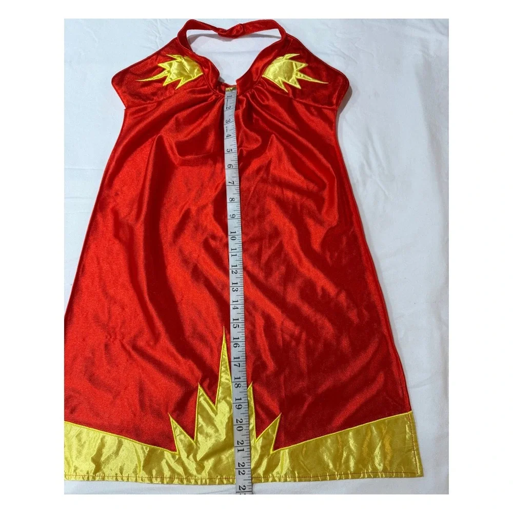 Hallmark Kids Superhero Halter Cape Costume Red Yellow Halter Play Wear Dress Up